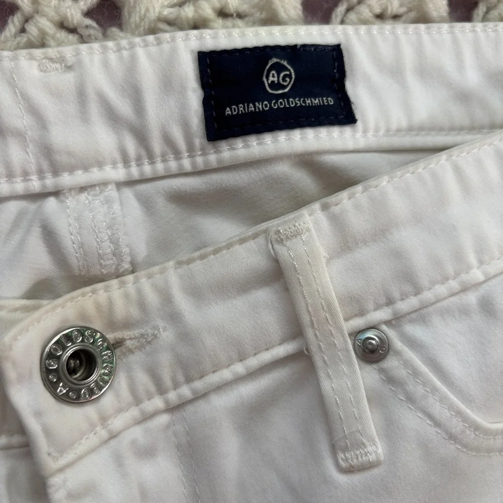 Adriano Goldschmied Prima Cigarette Cotton Pants Women SZ 30 white Made in USA